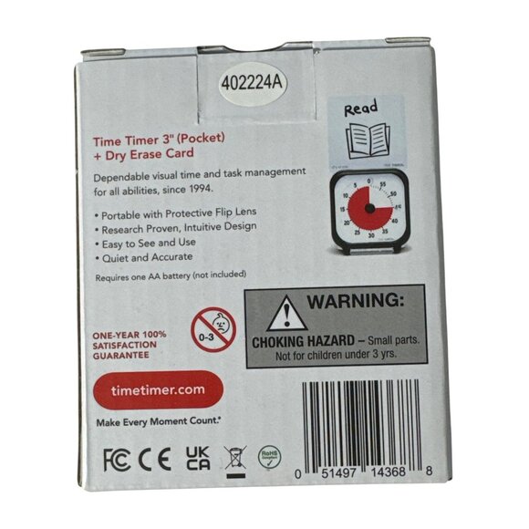 Time Timer 3" Pocket Visual Timer With Dry Erase Card - Picture 2 of 13